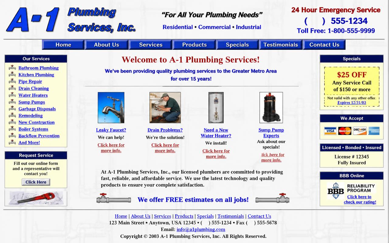 Dated website before the rebuild